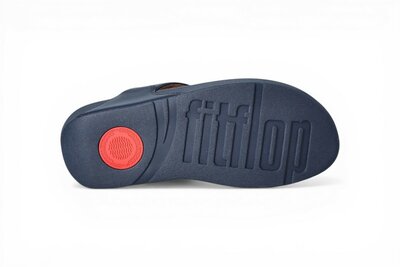 FitFlop Lulu Leather Toepost- Metallic Cosmic Blue