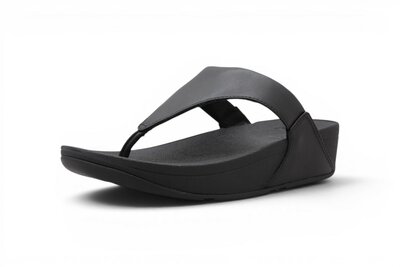 FitFlop Lulu Leather Toepost Black
