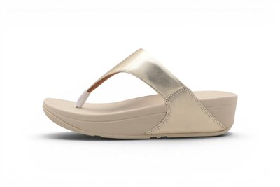 FitFlop Lulu Leather Toepost  Platino