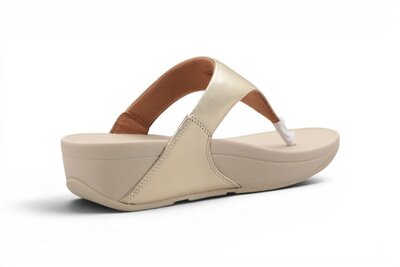 FitFlop Lulu Leather Toepost  Platino