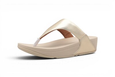 FitFlop Lulu Leather Toepost  Platino